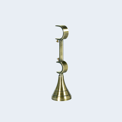 Electroplated 25mm 5m Curtain Rod Set With Accessories Antique Brass Double Bracket For Interior Decoration