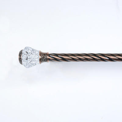 Iron Curtain Twist Rods Sets With Crystal Caps Curtain Finials And Brackets
