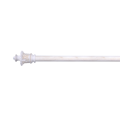 White Gold Color Iron Rods With Stereo Resin Finials And New Design Brackets For Indoor Decor